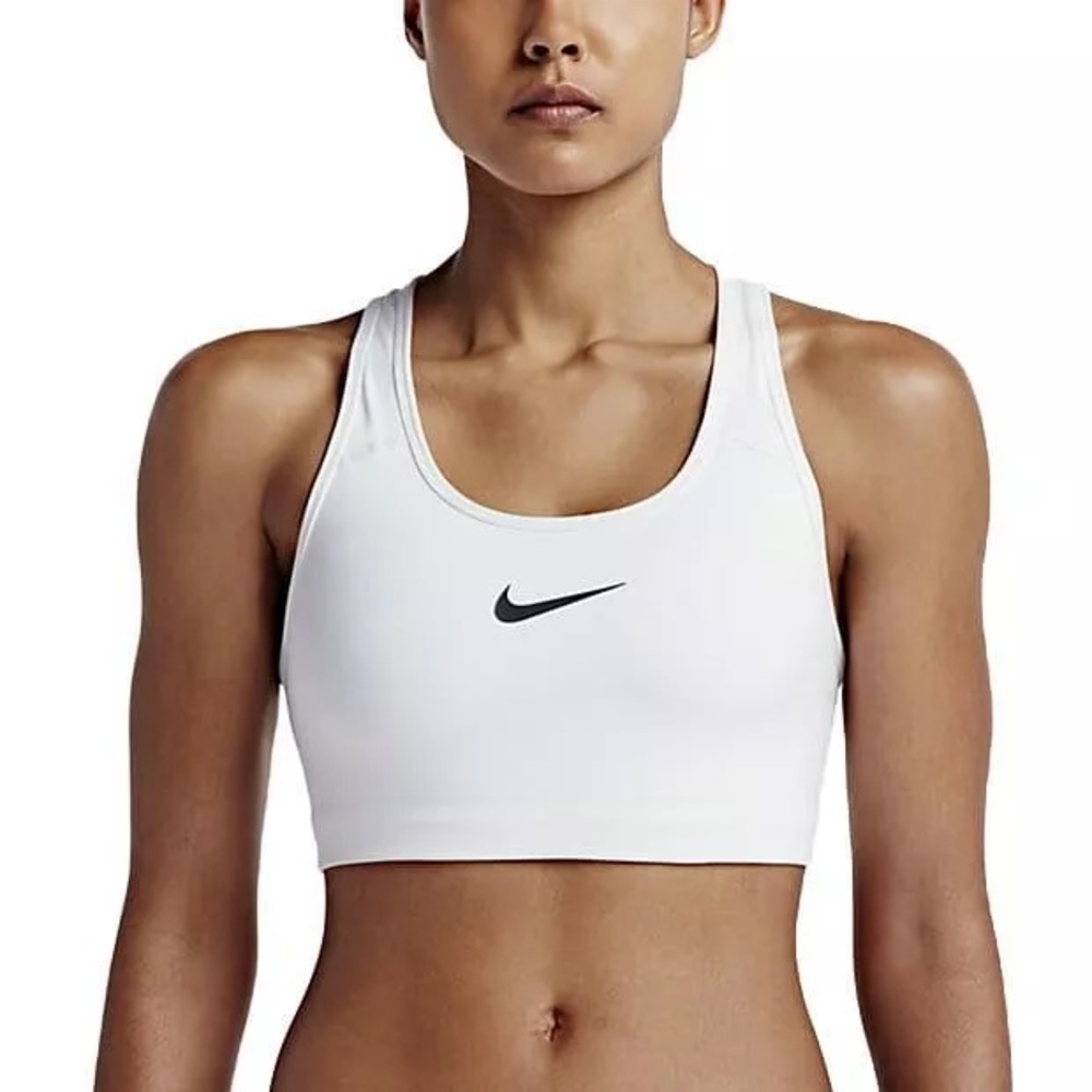NWT Nike White Sports Bra Medium Support Moisture-Wicking